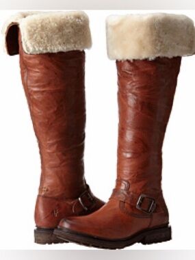 Frye Valerie OTK boots Cognac 7-1/2 7.5 women’s Over Knee Fold Down